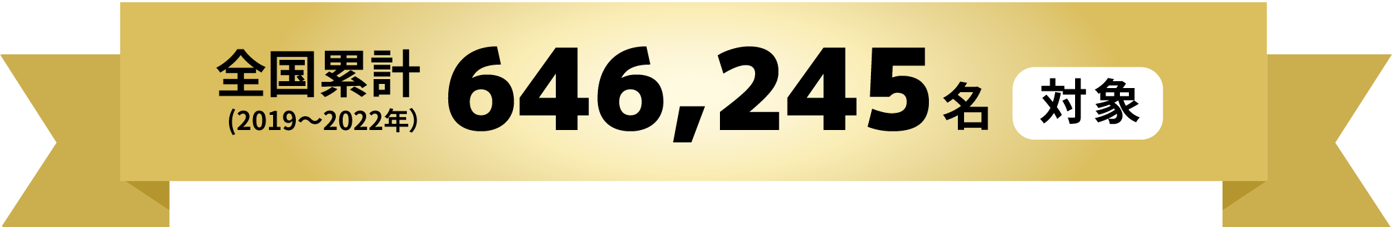 全国累計 646,245人対象（2019 ~ 2022年）