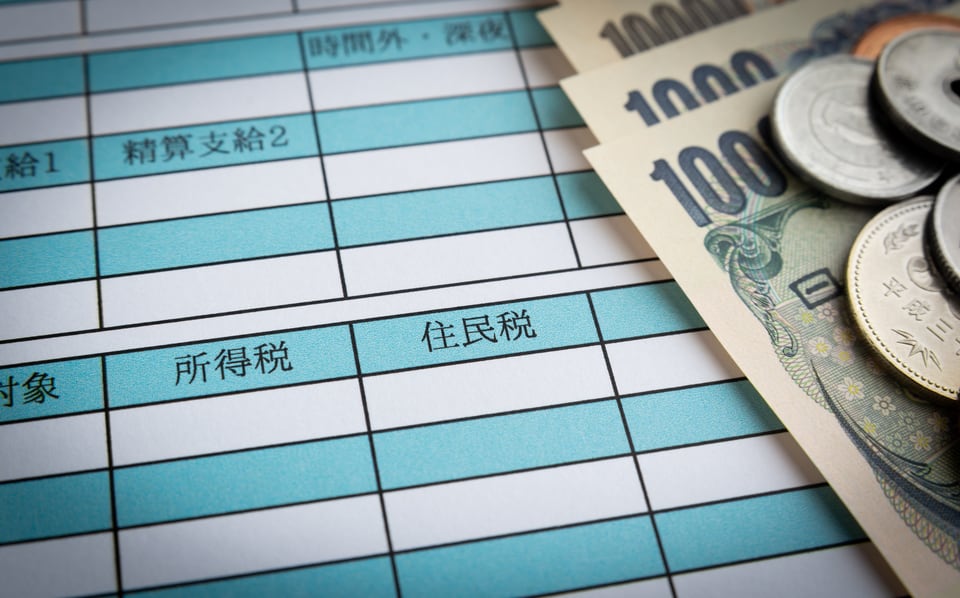 給与明細書に記載された住民税を支払うイメージ