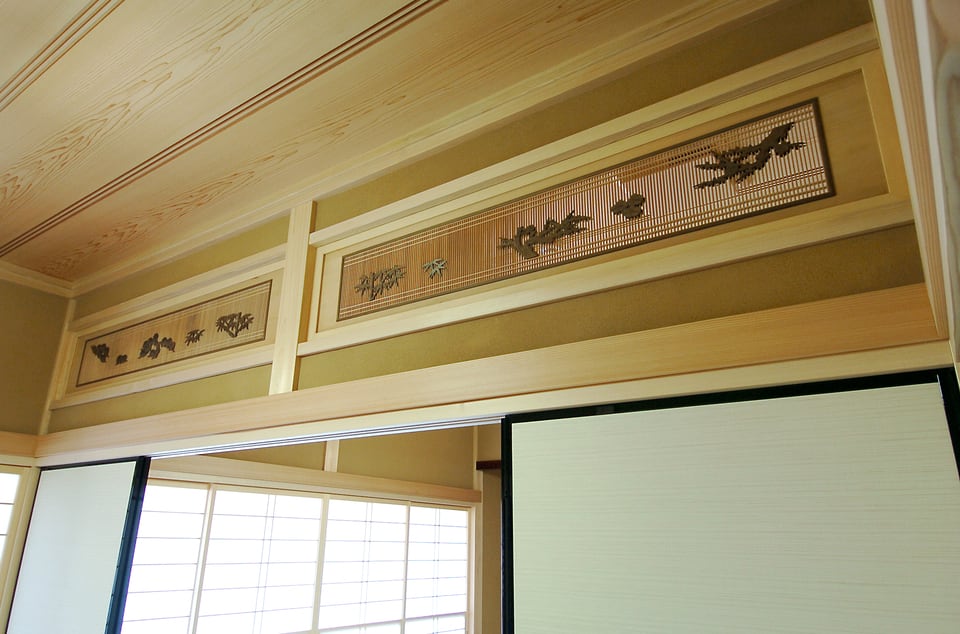 日本家屋にある装飾が施された欄間