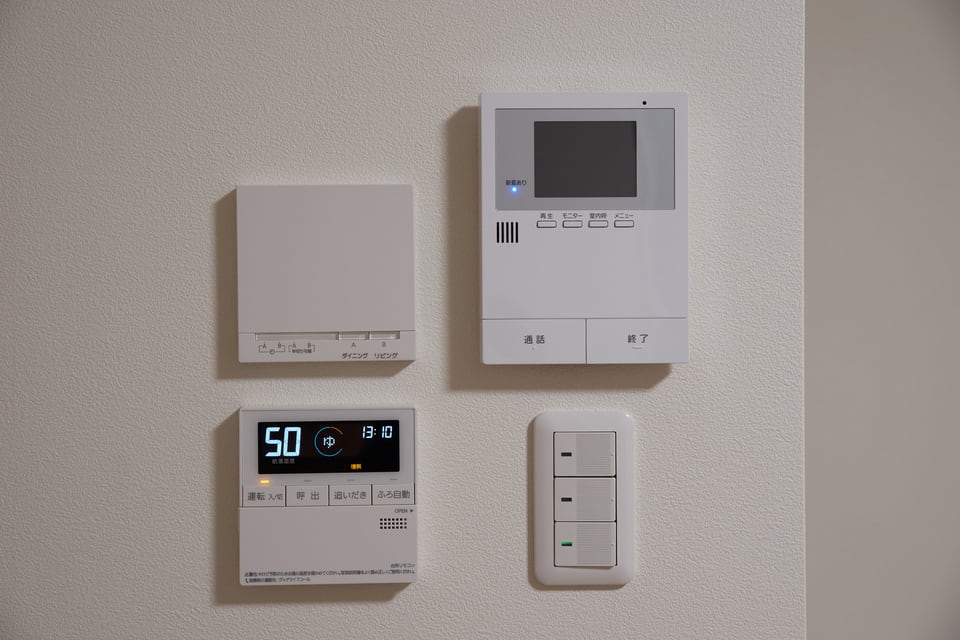ガス発電による給湯器や床暖房のスイッチ