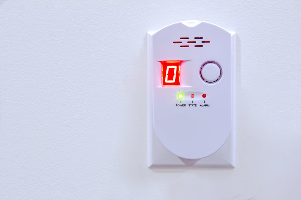 サウンド警告とLEDディスプレイ付きガス警報機器