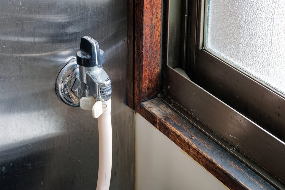 コンロとゴム管を接続したヒューズコック