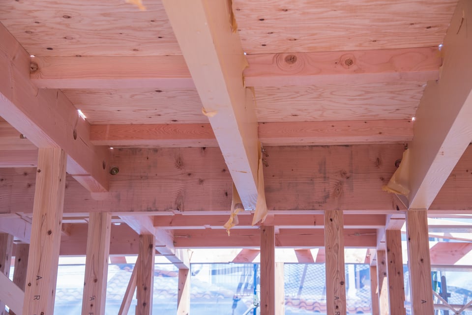グリーン材が使用された建築現場