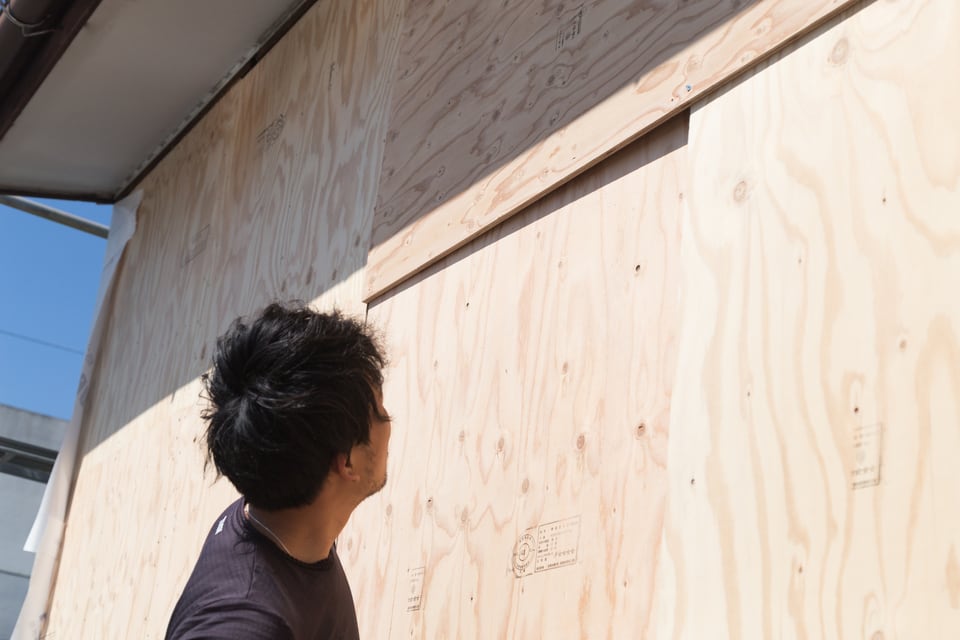 構造用合板を使った木造住宅の壁下地工事