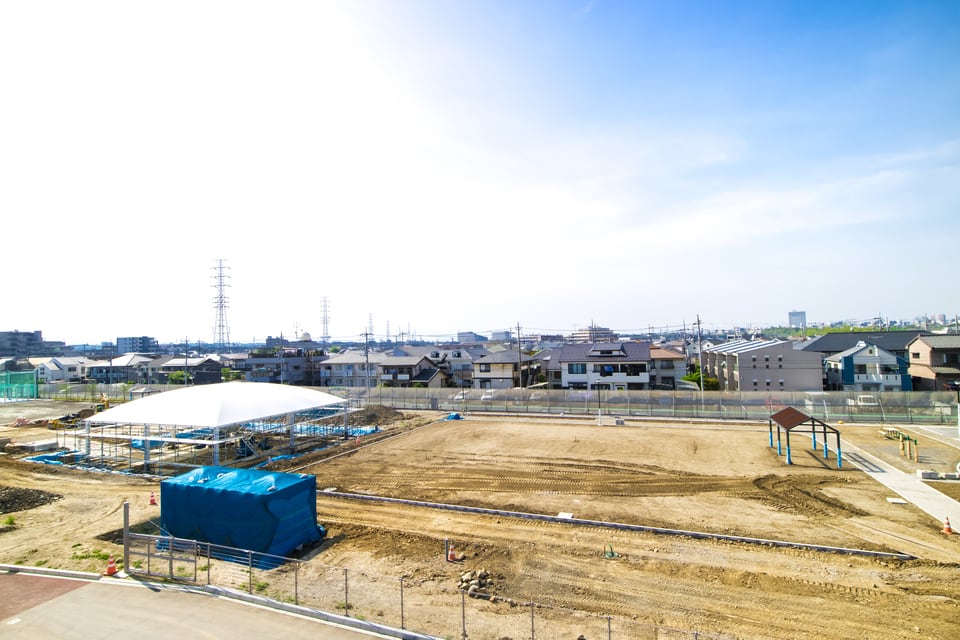 新しい住宅が建築予定の土地区画整理促進区域
