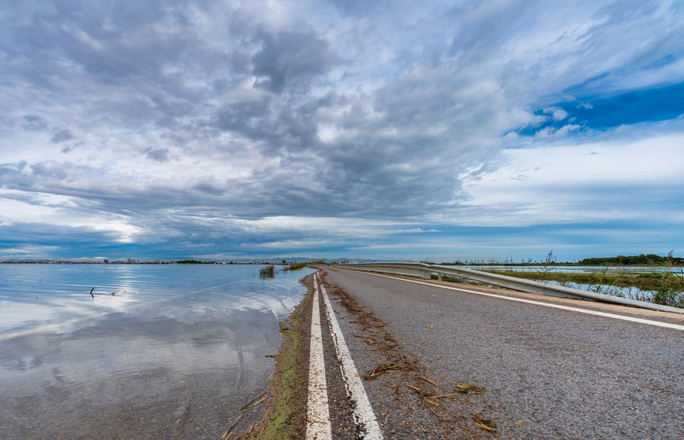 災害危険区域に指定された浸水被害の様子