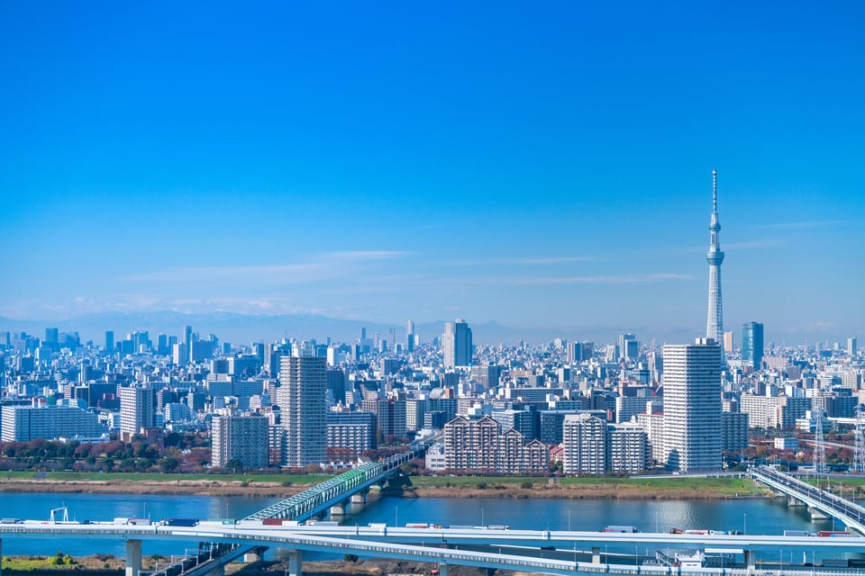 大規模開発がしやすい非線引き区域を含む東京の都市風景