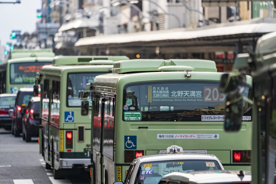 道路交通渋滞に左右されるバス乗車時間