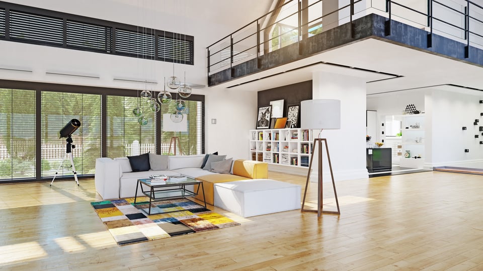 部屋が広く見えデザインも豊富なフロアソファのあるリビングルーム