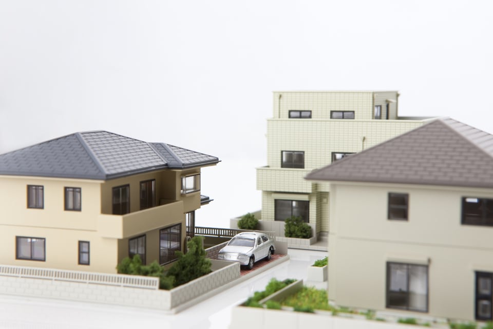ユニット工法で建てられた家の模型