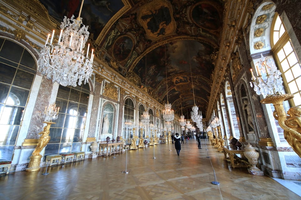 ベルサイユ宮殿の床に使用されているパーケットフローリング