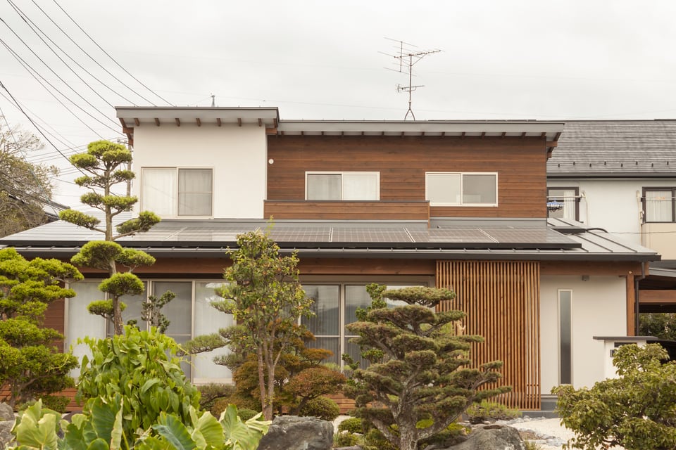 渡りあごを使って建てられた住宅のイメージ