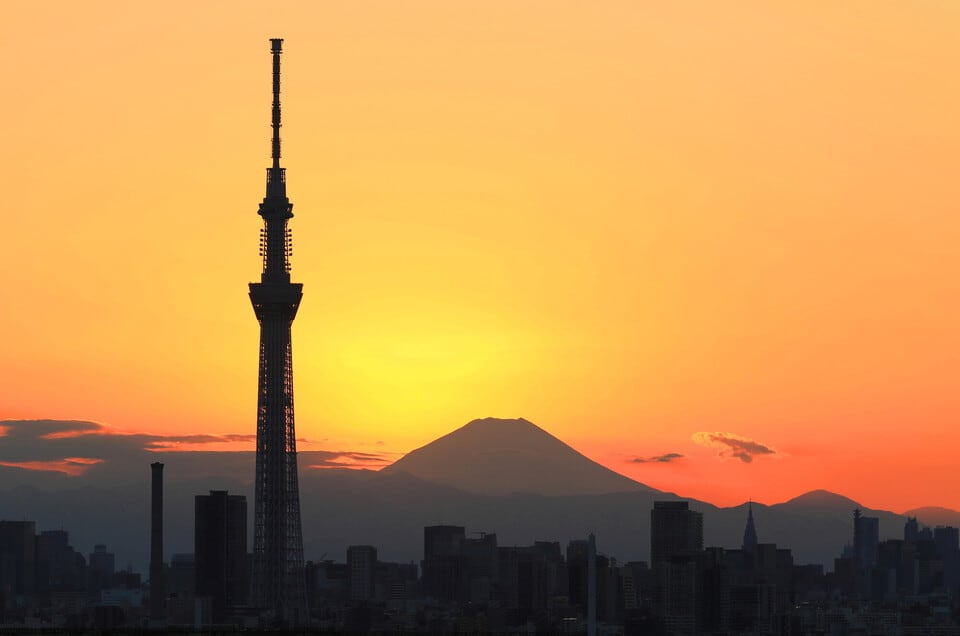 南西向き物件から見える夕方の風景