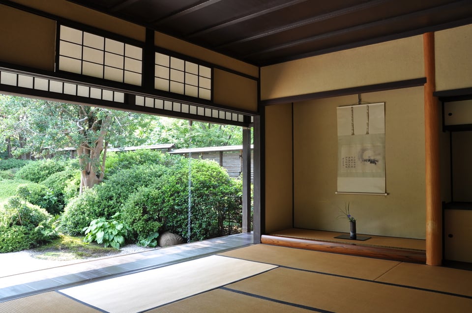 丈山苑詩泉閣の書院にある床の間と落し掛け