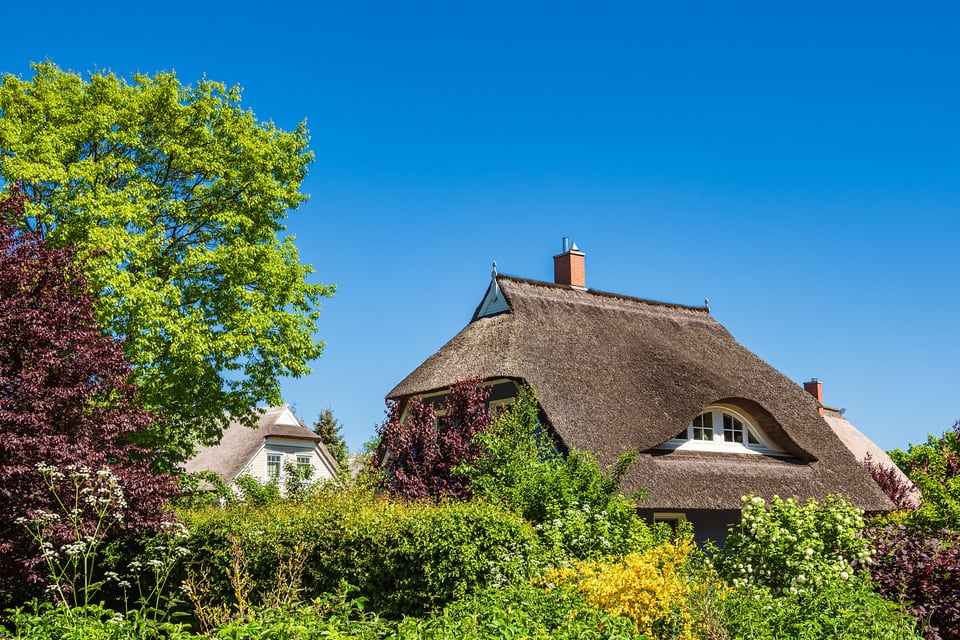 ドイツの藁葺き屋根の住宅