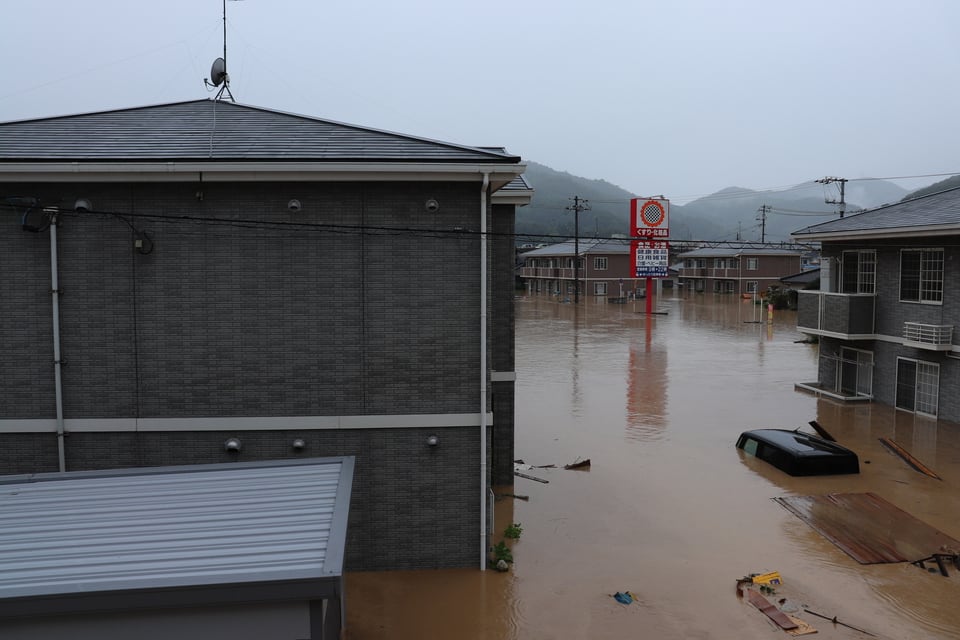 床上浸水の被害に遭った地域