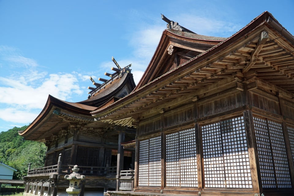 岡山県津山中山神社の吹寄せ垂木