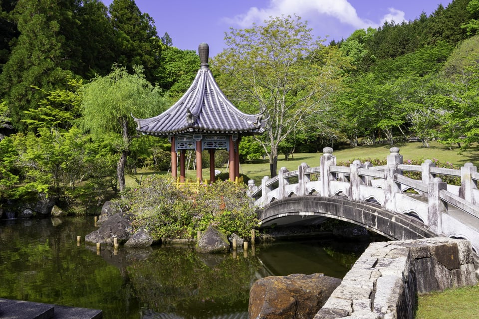 岡山県倉敷市まきび公園の中国庭園